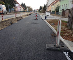 Blick auf Baustraße Richtung Kino heute früh Foto von der asphaltierten Baustraße - heute früh.