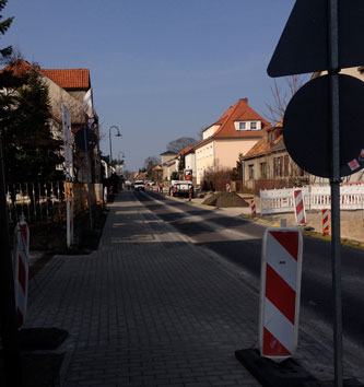 heute Mittag von der süßen Ecke aus geschaut. Foto von der Gabelung / süße Ecke in Richtig Bahnhof - heute Mittag