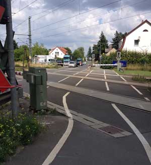 Foto von Bahnschranke heute Mittag Foto von Bahnschranke in Werder