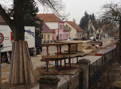 Es wird gebaggert! Foto von der Baustelle Richtung Innenstadt