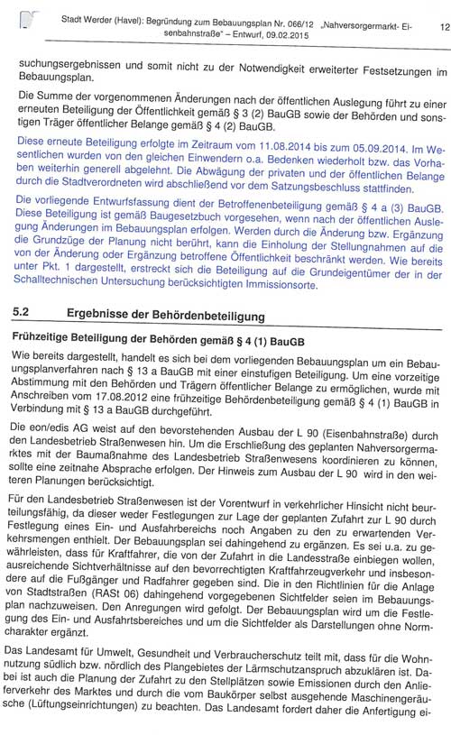 Bebauungsplanfestsetzungen Begründung - aktueller Stand 2015 - Seite 12 12. Seite