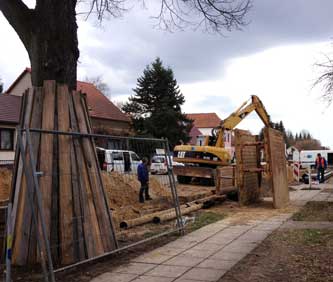 Foto von der Baustelle in Richtung Innenstadt - heute früh