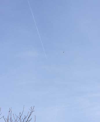 heute am Himmel um 15.01 Uhr Foto vom Himmel mit Hubschrauber.