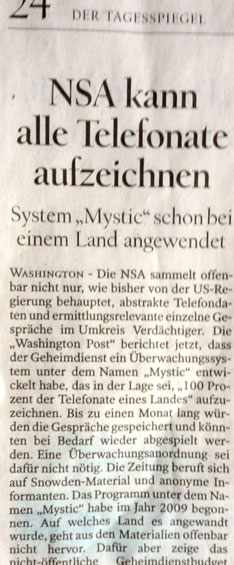 heute im Tagesspiegel Foto von einem Artikel im Tagesspiegel heute ist zu sehen.