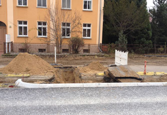 Foto von der Baustraße heute Foto von der Baustraße Hausnr.72 ist zu sehen - heute.
