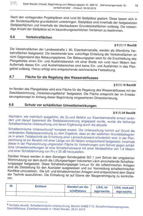Bebauungsplanfestsetzungen Begründung - aktueller Stand 2015 - Seite 19 19. Seite