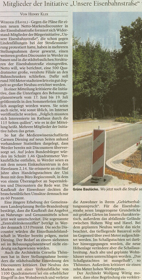 Ausschnitt aus pnn Scan von dem Artikel - Ausschnitt.