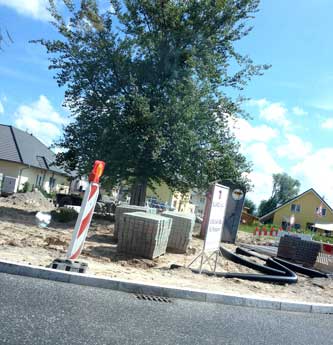 Foto von der Gabelung der Eisenbahnstraße ist zu sehen