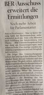 Foto von einem Artikel aus dem Tagesspiegel ist zu sehen