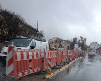 Foto von der Baustelle Nähe Kino ist zu sehen - heute.