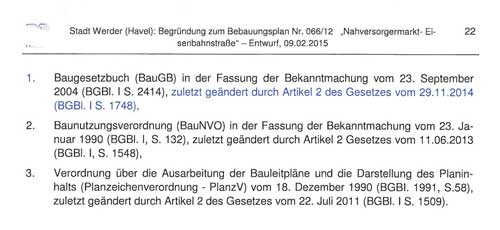 Bebauungsplanfestsetzungen Begründung - aktueller Stand 2015 - Seite 22 22. Seite