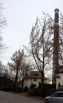 Foto von Schornstein in der Elsastraße ist zu sehen - heute.