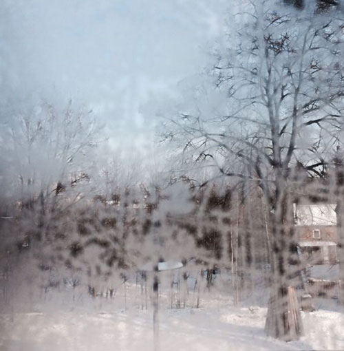 Blick auf vereistes Fenster heute Foto von Eisblumen am Fenster in der Eisenbahnstraße ist zu sehen - heute.