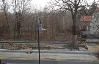 heute früh die andere Seite Foto von der anderen Straßenseite, der neue Fußweg - heute früh