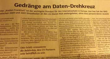 Foto Zeitungsartikel am 26.6. Foto von einem Zeitungsartikel ausgestellt.