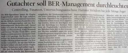 Foto Tagesspiegel vom 28.6.2014 Foto von einem Zeitungsartikel im Tagesspiegel ist zu sehen