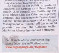 Foto von einem Zeitungsartikel - Tagesspiegel heute Foto von einem Artikel ist zu sehen