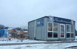 Blick auf Verkaufscontainer heute Foto vom Verkaufs