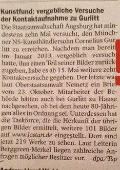 Foto von Zeitungsartikel Foto von Zeitungsartikel ist zu sehen - heute.