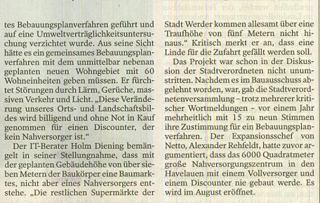 Scan von dem Artikel - Ausschnitt 2.