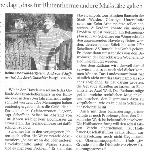 Blick auf zweiten Teil des Artikels heute Foto von einem Teil des Artikels ist zu sehen.