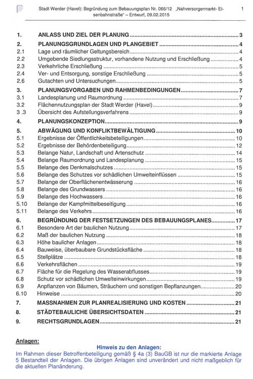 Bebauungsplanfestsetzungen Begründung - aktueller Stand 2015 - Seite 2 2. Seite
