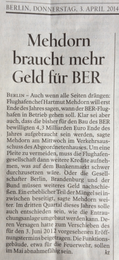 Foto von Zeitungsartikel heute. Foto von einem Zeitungsartikel (Ausschnitt) - heute.