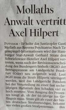 Foto - Artikel aus dem Tagesspiegel heute Foto einem Zeitungsausschnitt ist zu sehen