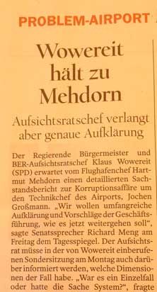 Foto - Ausschnitt eines Zeitungsartikels ist zu sehen