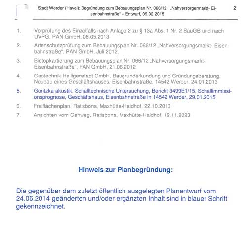 Bebauungsplanfestsetzungen Begründung - aktueller Stand 2015 - Seite 3 3. Seite