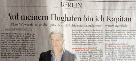 Foto von Zeitungsartikel aus dem Tagesspiegel ist zu sehen - heute.