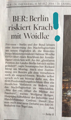 Foto von Zeitungsartikel ist zu sehen - heute.