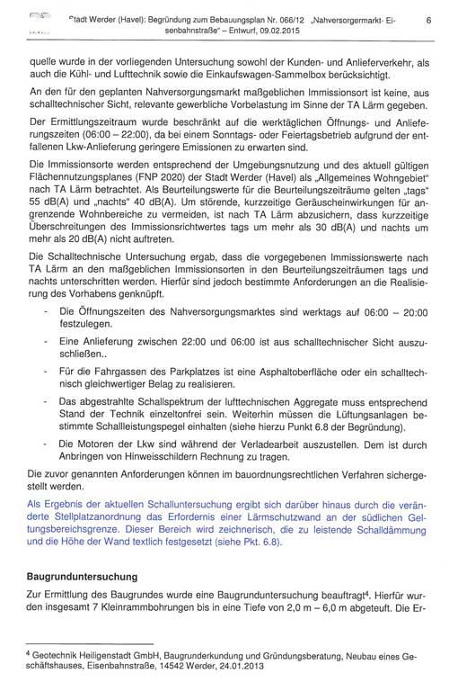 Bebauungsplanfestsetzungen Begründung - aktueller Stand 2015 - Seite 6 6. Seite