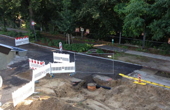 Blick auf den Übergang Querung Druckleitung - heute fotografiert.