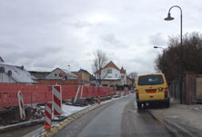 Foto von Baustraße und Postauto heute Foto von Baustraße und Postauto ist zu sehen - heute.
