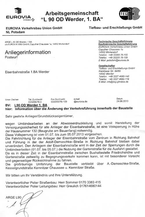 Anliegerinfo vom 24.6.2013 an alle