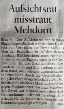 Zeitungsartikel heute Foto von einem Artikel aus dem Tagesspiegel - heute.