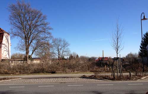 Foto von der Eisenbahnstraße auf das Gebiet