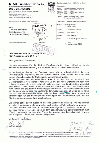 Brief ist abgebildet von 2006