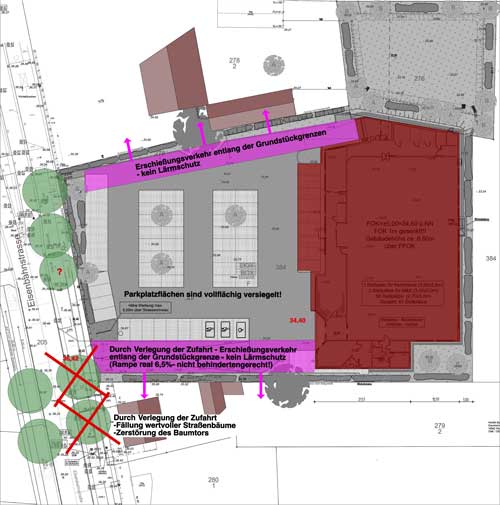 Lageplan Netto Planzeichnung mit Eintragungen ist zu sehen