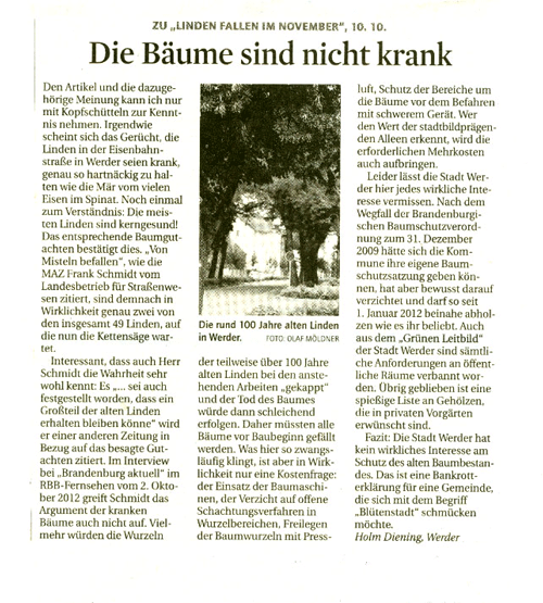 Zeitungsartikel - Leserbrief mit Foto. Leserbrief abgebildetes als scan