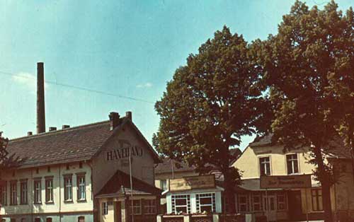 historisches Foto von dem Gewerbekomplex neben der Gaststätte am Bahnhof