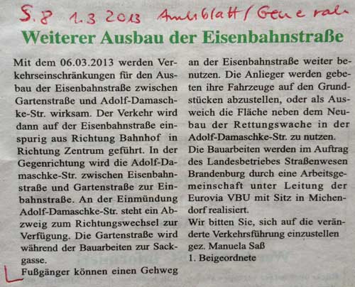 aus dem Generalanzeiger Foto von einer Anzeige im Generalanzeiger - Amtsblatt