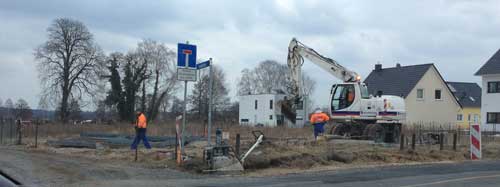 Bagger heute aktuelles Foto von Bagger an der Gabelung