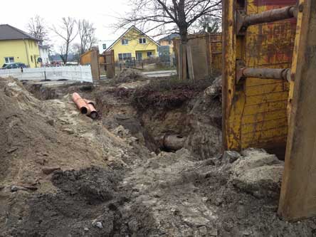 Foto von der aktuellen Straßenbaustelle.