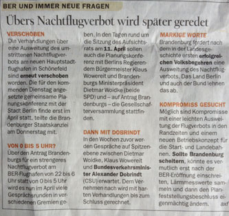 abgebildet ist ein Ausschnitt eines Zeitungsartikels - heute.