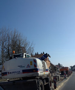 heute früh auf der Baustelle Foto vom Bagger - heute früh