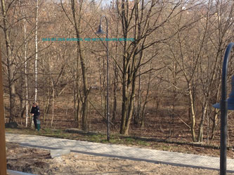 heute früh auf der anderen Seite Foto vom Areal an der Eisenbahnstraße mit Bäumen - auf der anderen Straßenseite - heute früh