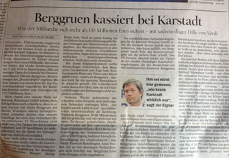 Foto von einem Zeitungsartikel ist zu sehen.