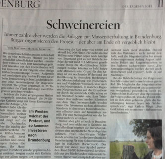 heute: Blick auf Zeitungsartikel aus dem Tagesspiegel Foto von einem Zeitungsartikel ist zu sehen.